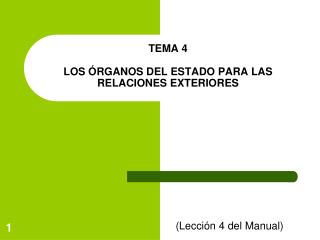 TEMA 4 LOS ÓRGANOS DEL ESTADO PARA LAS RELACIONES EXTERIORES