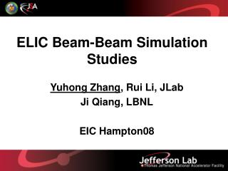 ELIC Beam-Beam Simulation Studies