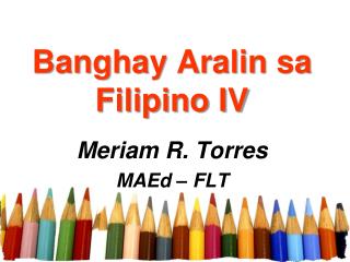 PPT - Filipino BAHAGI NG AKLAT PowerPoint Presentation - ID:4694764