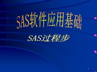 SAS 软件应用基础