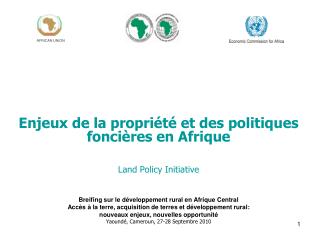 Enjeux de la propriété et des politiques foncières en Afrique Land Policy Initiative