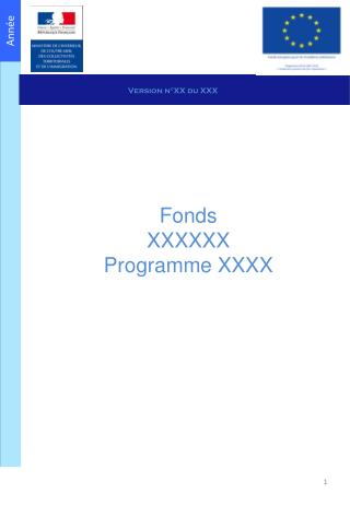 Fonds XXXXXX Programme XXXX