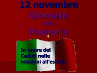 12 novembre Giornata della Memoria