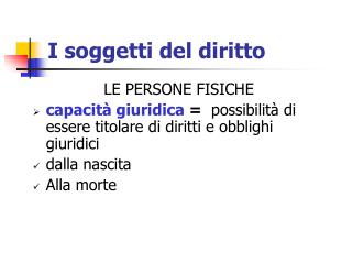 I soggetti del diritto