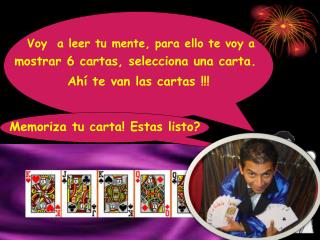 mostrar 6 cartas, selecciona una carta.