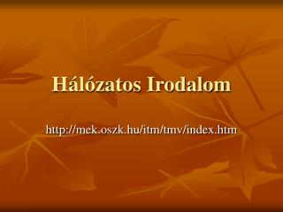 Hálózatos Irodalom