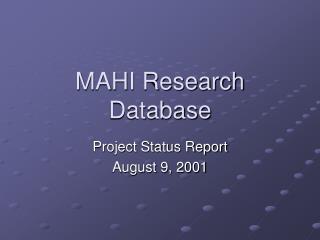 MAHI Research Database