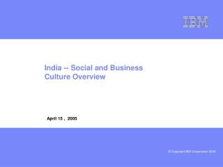 India -- Social and Business Culture Overview