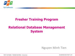 Fresher Training Program Relational Database Management System