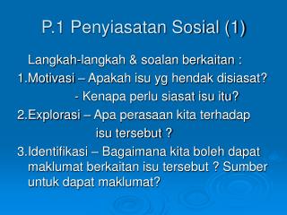 P.1 Penyiasatan Sosial (1)