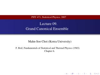 PHY 471, Statistical Physics, 2007