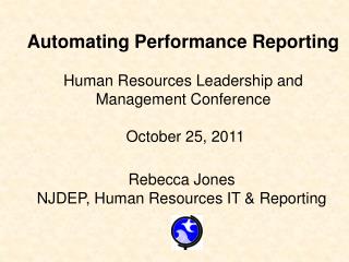 Rebecca Jones NJDEP, Human Resources IT &amp; Reporting