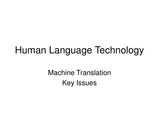 Human Language Technology