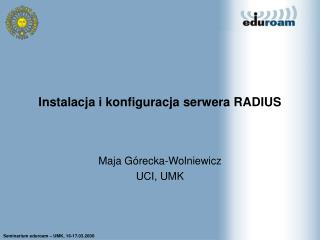 Instalacja i konfiguracja serwera RADIUS