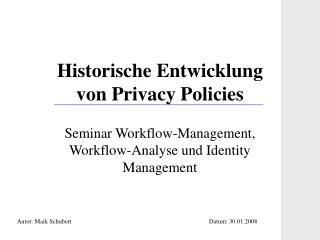 Historische Entwicklung von Privacy Policies