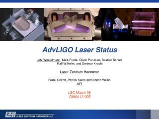 AdvLIGO Laser Status