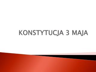 KONSTYTUCJA 3 MAJA