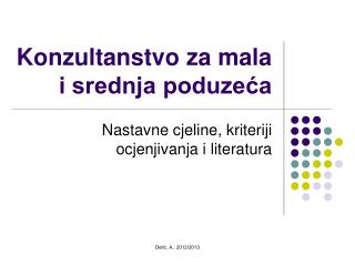 Konzultanstvo za mala i srednja poduzeća