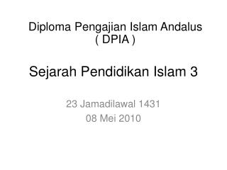 Sejarah Pendidikan Islam 3