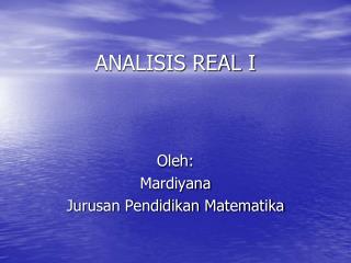 ANALISIS REAL I