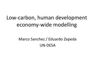 Low-carbon, human development economy-wide modelling