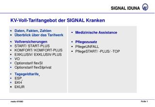 KV-Voll-Tarifangebot der SIGNAL Kranken