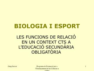 BIOLOGIA I ESPORT