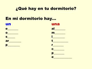 ¿Qué hay en tu dormitorio?