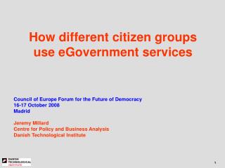 How different citizen groups use eGovernment services