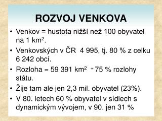 ROZVOJ VENKOVA