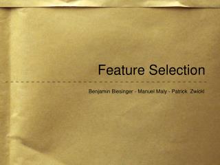 Feature Selection