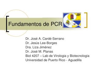 Fundamentos de PCR