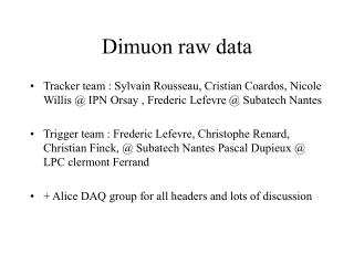 Dimuon raw data