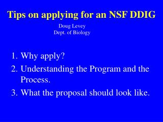 Tips on applying for an NSF DDIG