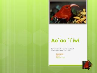 A o`ao ` i`iwi