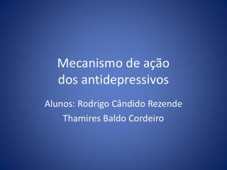Mecanismo de ação dos antidepressivos