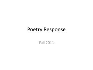 Poetry Response