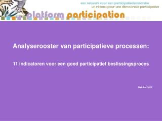 Analyserooster van participatieve processen: