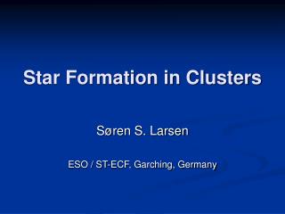 Star Formation in Clusters