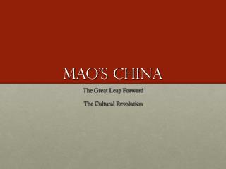 Mao’s China