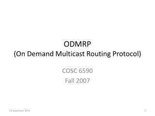 ODMRP (On Demand Multicast Routing Protocol)