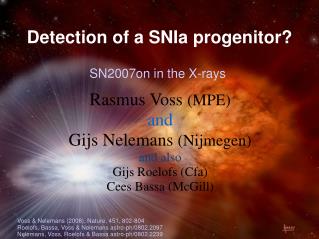 Detection of a SNIa progenitor?