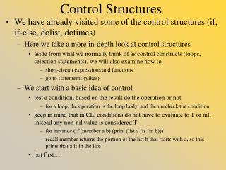 Control Structures