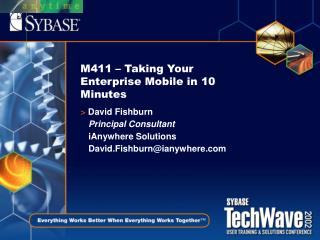 M411 – Taking Your Enterprise Mobile in 10 Minutes