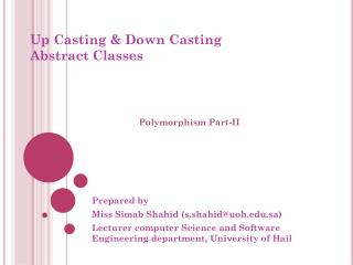 Up Casting &amp; Down Casting Abstract Classes