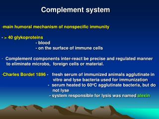 Complement system