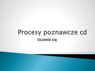 Procesy poznawcze cd