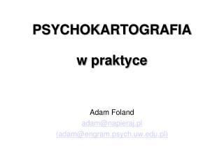 PSYCHOKARTOGRAFIA w praktyce