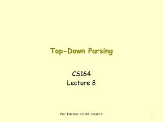 Top-Down Parsing