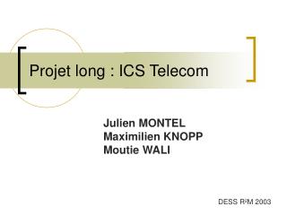 Projet long : ICS Telecom